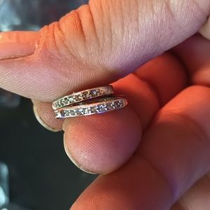 Silver horseshoe hopped earrings rhinestone accent